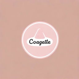 Design a retro yet cute logotype for a brand titled 'Coquette'. The brand deals with crochet accessories. The dominating color of the logo should be baby pink.