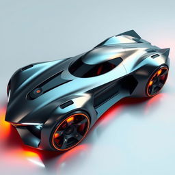 a futuristic car with sleek aerodynamic design, inspired by the Devel Sixteen, with a hyper-modern, ultra-fast appearance suggesting it could reach 500 mph