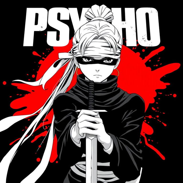 A 1980s anime-inspired title screen featuring the text "PSYCHO" in bold letters