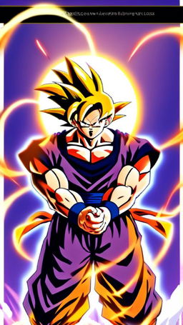 Anime-style profile picture of Goku from Dragon Ball, displaying an intense anger, his golden hair glowing fiercely, encased within a circular border.