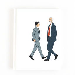 A book cover featuring vector-based, minimalist, and modern artwork depicting a man's career progression in three stages