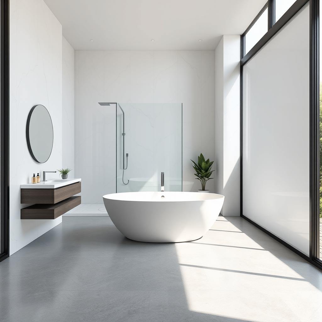 A modern bathroom with dimensions of 3 meters by 3 meters