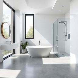 A modern bathroom with dimensions of 3 meters by 3 meters