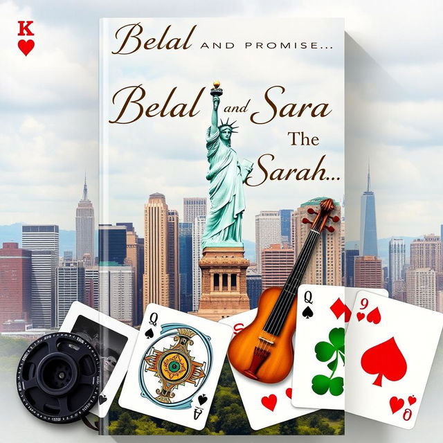 Realistic book cover featuring a New York City skyline with a detailed Statue of Liberty