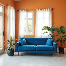 A stylish living room with walls painted in a warm tone of rgba(170,149,132,255), creating a cozy and inviting atmosphere