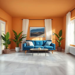 A stylish living room with walls painted in a warm tone of rgba(170,149,132,255), creating a cozy and inviting atmosphere