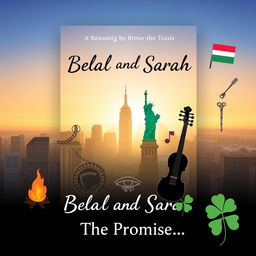 A romantic book cover titled 'Belal and Sarah' with the subtitle 'The Promise