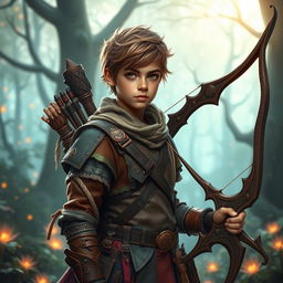 A fantasy-themed teenage hunter with copper skin, exuding a sense of adventure and mystique