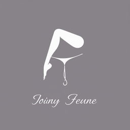 A stylish logo featuring a woman's legs slightly bent, with a thong artfully dangling from her toes