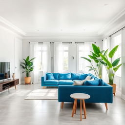 A living room with pristine white ceilings that create a sense of openness and brightness