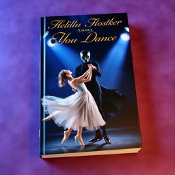 A captivating book cover featuring an elegant ballerina gracefully dancing with a mysterious man dressed in black with a mask