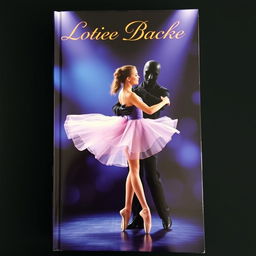 A captivating book cover featuring an elegant ballerina gracefully dancing with a mysterious man dressed in black with a mask