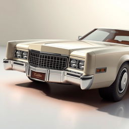 A concept design of a 1970s Cadillac Eldorado Coupe, showcasing a sleek and futuristic aesthetic that captures the essence of 70s automotive innovation