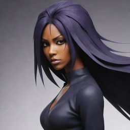 Generate a stylized image of Yoruichi, a character commonly associated with the anime Bleach, in her eerie yet powerful Hollow form