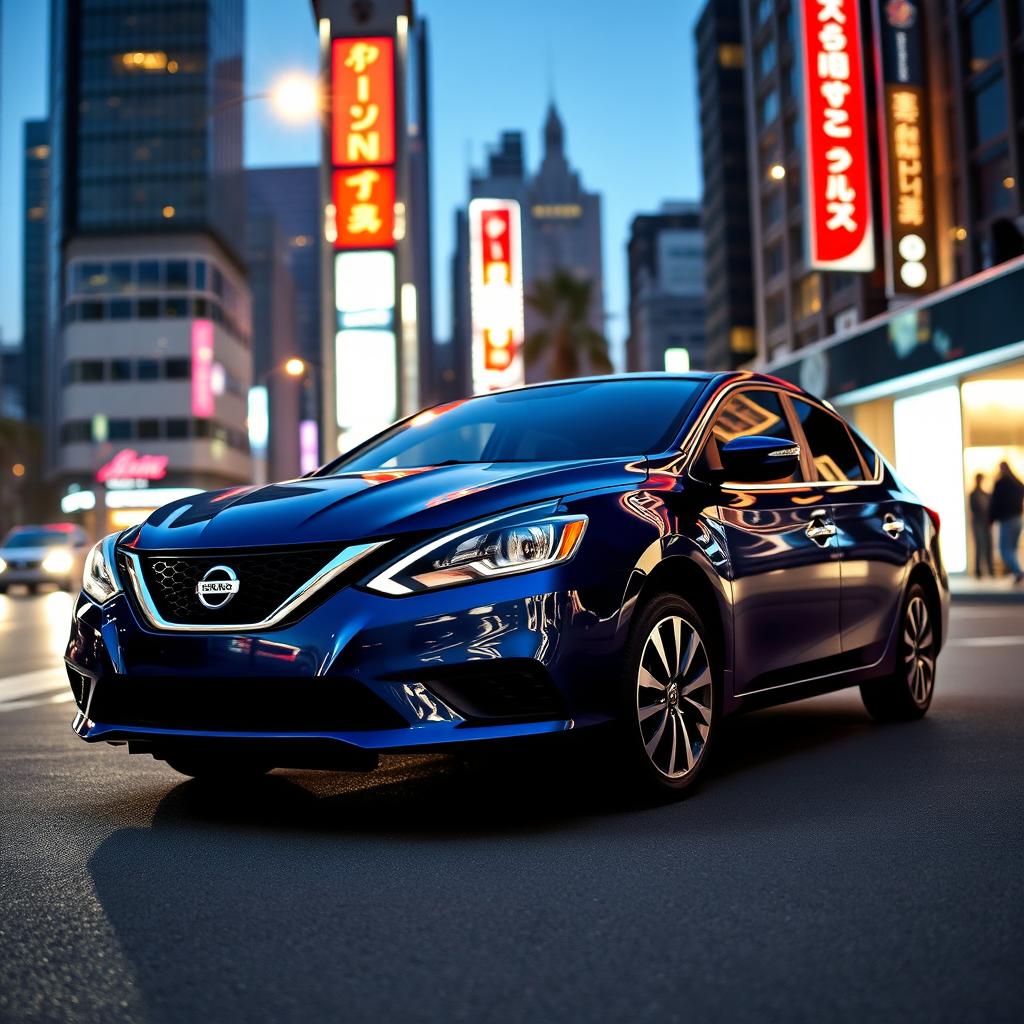 A 2016 Nissan Sentra SV parked on a modern urban street