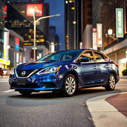 A 2016 Nissan Sentra SV parked on a modern urban street