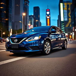 A 2016 Nissan Sentra SV parked on a modern urban street