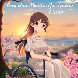 An anime-style book cover for a story titled "Una Mentira Que Queria Creer"