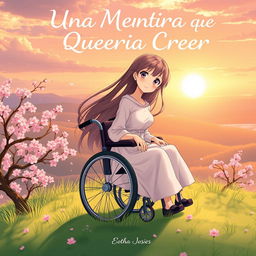 An anime-style book cover for a story titled "Una Mentira Que Queria Creer"