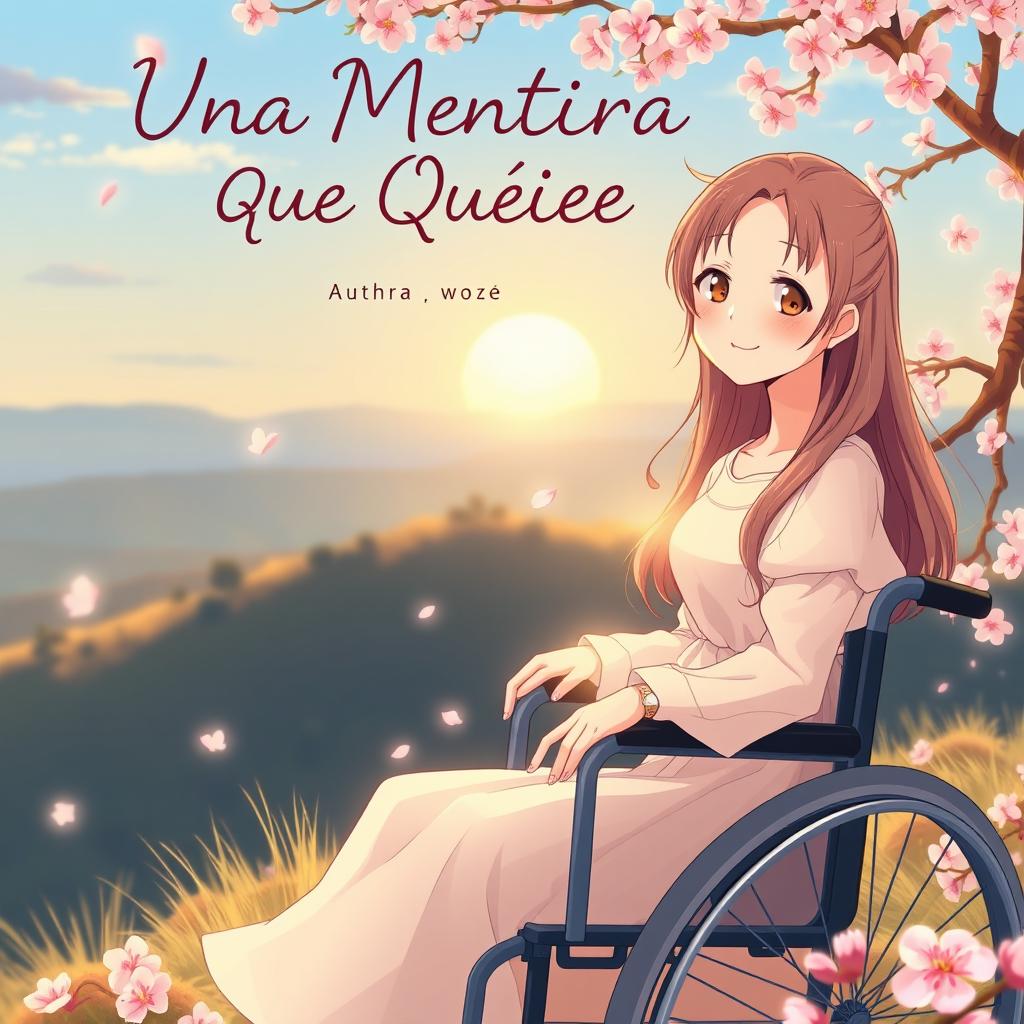 An anime-style book cover for a story titled "Una Mentira Que Queria Creer"