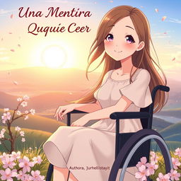 An anime-style book cover for a story titled "Una Mentira Que Queria Creer"