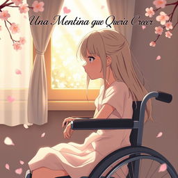 anime style cover art for a romantic story titled "Una Mentira que Quería Creer"