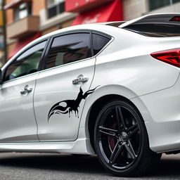 A white Nissan Sentra 2016 SV with striking black five-star rims