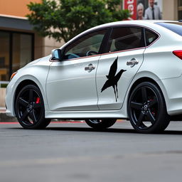 A white Nissan Sentra 2016 SV with striking black five-star rims