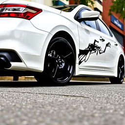 A white Nissan Sentra 2016 SV with striking black five-star rims