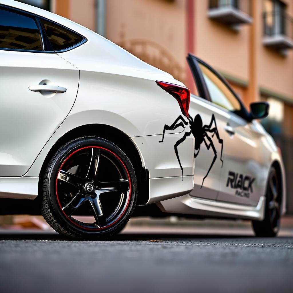 A white Nissan Sentra 2016 SV with striking black five-star rims