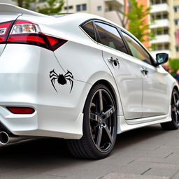 A white Nissan Sentra 2016 SV with striking black five-star rims