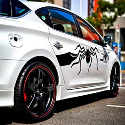 A white Nissan Sentra 2016 SV with striking black five-star rims