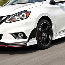 A white 2016 Nissan Sentra SV with a sleek and aggressive design