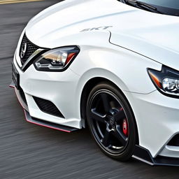 A white 2016 Nissan Sentra SV with a sleek and aggressive design