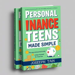 A professional and authoritative design for a book cover titled "Personal Finance for Teens Made Simple" by Joseph Tan