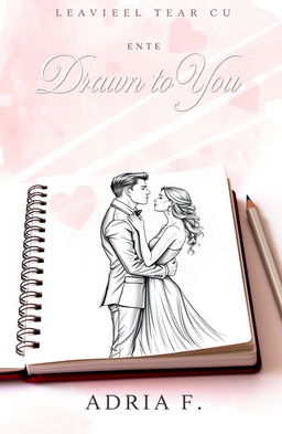 A romantic book cover design for a novel titled "Drawn to You" by Adria F