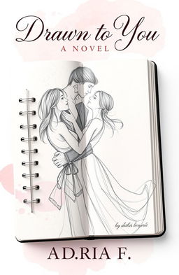 A romantic book cover design for a novel titled "Drawn to You" by Adria F