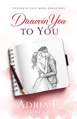 A romantic book cover design for a novel titled "Drawn to You" by Adria F