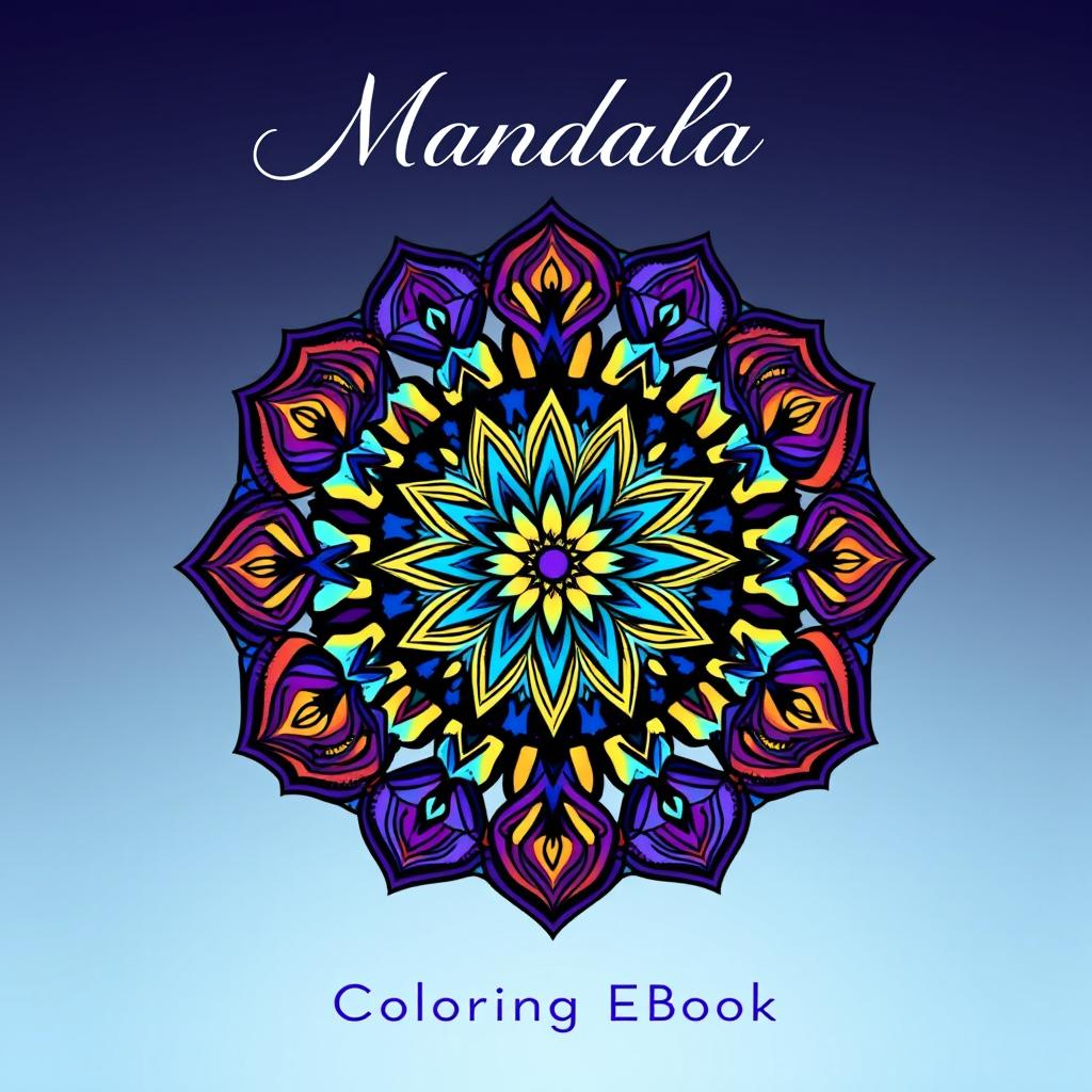 A vibrant and intricate mandala design as the central focus of the eBook cover