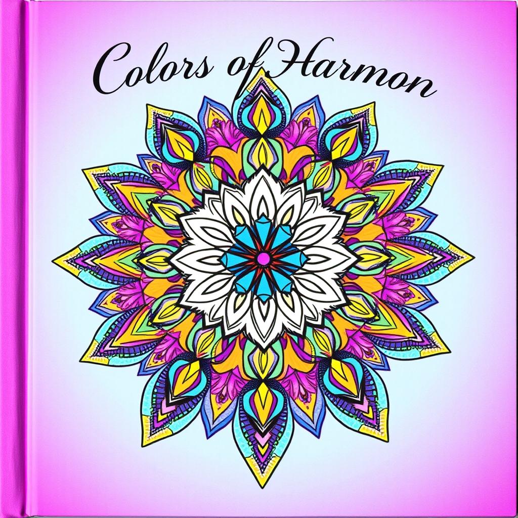 Uma capa de livro encantadora para um livro de colorir estilo mandala