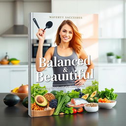 A captivating book cover design for 'Balanced & Beautiful: Conquering PCOS with the Ketogenic Lifestyle'