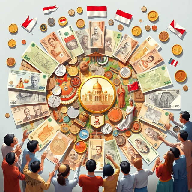 An engaging and educational illustration highlighting the cultural significance embedded within the Indonesian Rupiah