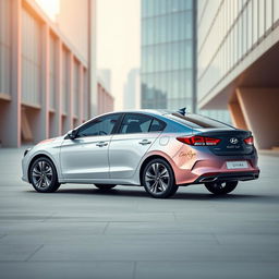 Create a modern and sleek design for the Hyundai Elantra 2024, tailored as a gift for women entrepreneurs, with distinctive elements of Mary Kay style