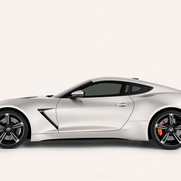 Sleek and modern sports car side view, showcasing the smooth aerodynamic lines and glossy paint finish