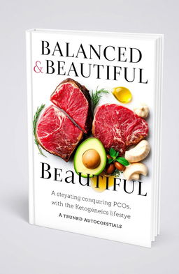 A captivating book cover design for 'Balanced & Beautiful: Conquering PCOS with the Ketogenic Lifestyle'