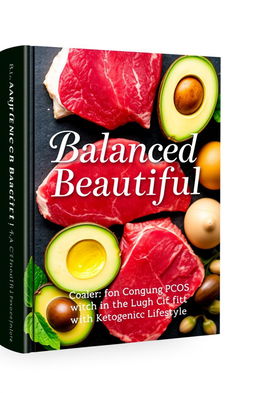 A captivating book cover design for 'Balanced & Beautiful: Conquering PCOS with the Ketogenic Lifestyle'