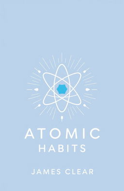 A clean and minimalist design representing the concept of "Atomic Habits" by James Clear