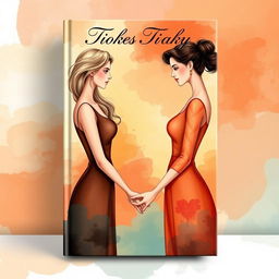 A captivating book cover illustration featuring two women holding hands while facing away from each other