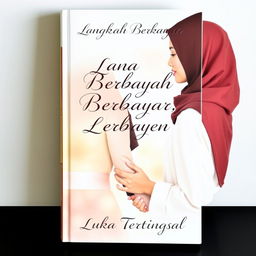 A captivating book cover for "Langkah Berbayar, Luka Tertinggal" featuring two sister women holding hands while facing away from each other