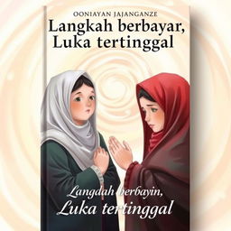 A book cover for "Langkah berbayar, Luka tertinggal" featuring two sisters